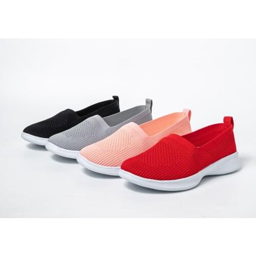 2021 Summer Women Shoes Knitting Sock Womens Sneakers Slip On Shoes Lightweight Flat Womens sports shoes Plus Size Loafers