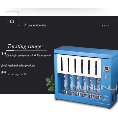 220V 800W Crude Fat Determination Grain/Oil/Feed Detector Soxhlet Extraction Principle Digital Fat Measuring Equipment SZF-06A