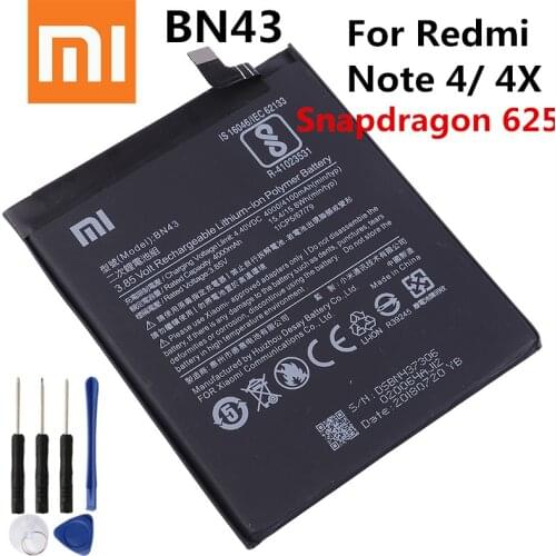 4100mAh BN43 Battery For Xiaomi Redmi Note 4X Snapdragon 625 / Note 4 global Snapdragon 625