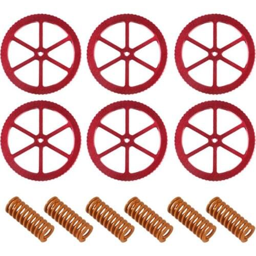 Aokin 6 PCS Aluminum Hand Twist Leveling Nut and 6 PCS Hot Bed Die Springs Printer Compression Springs For CR-10, CR 10S Pro