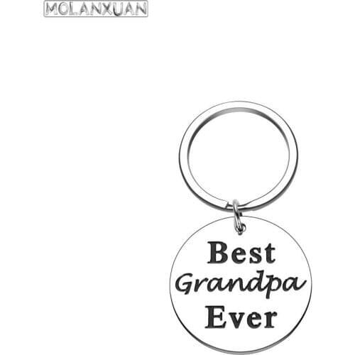 Grandpa Grandfather Keychain Key Ring Gifts for Men From Grandson Granddaughter Grandchild Thanksgiving Day Gift for Granddad