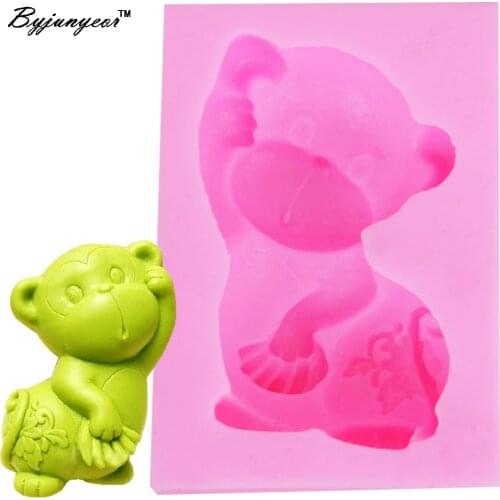 Byjunyeor S008 Monkey Soap Mold Silicone Soap Mould Candle Mould DIY Soap Making Mold9.5*6.5*2.8cm
