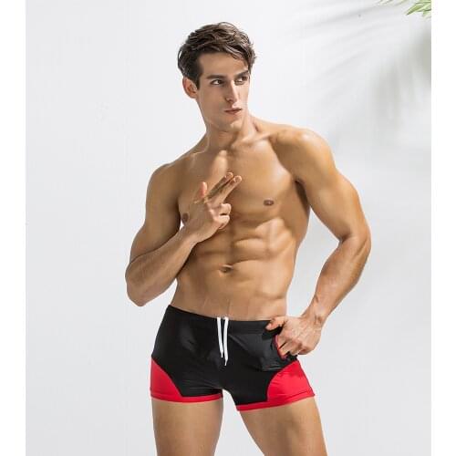 Brand Large Size Mens Solid Color Stitching Underwear Mens Square Shorts Underwear 3-Color Boxer Trousers
