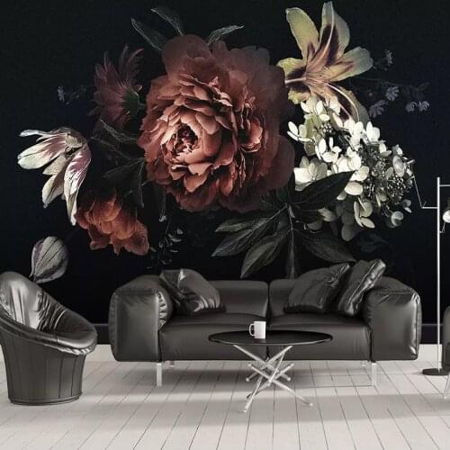 Photo Wallpaper Modern Simple 3D Stereo Peony Lily Hand-painted Flowers Murals Living Room Bedroom Background Wall Painting 3 D
