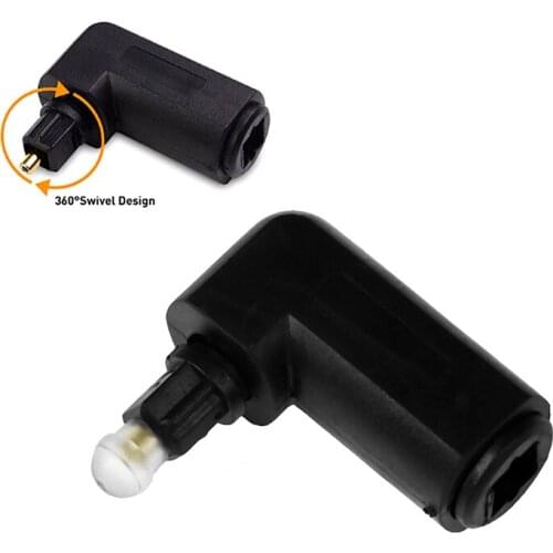 Hot sale Female To Male Digital Optical Audio Cable Adapter 90 Degree Right Angle For Toslink Optical Cable TV Adapter