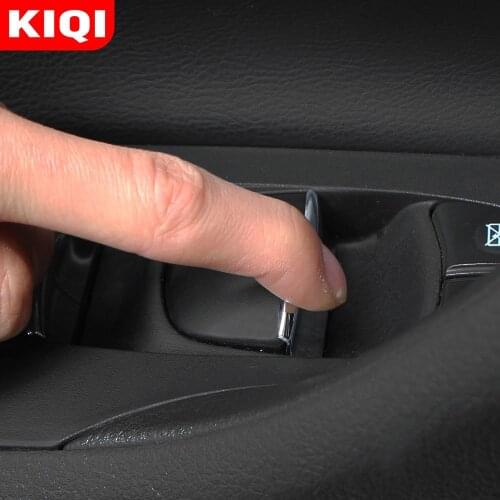 KIQI 7Pcs/Set ABS Chrome Car Door Window Switch Lifter Button Cover Trim for Nissan March 2017 2018 2019 2020 Accessories