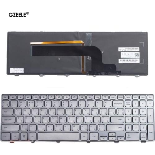 New RU laptop Keyboard for Dell Inspiron 15 7537 7000 P36F 15-7000 Series with backlight silver