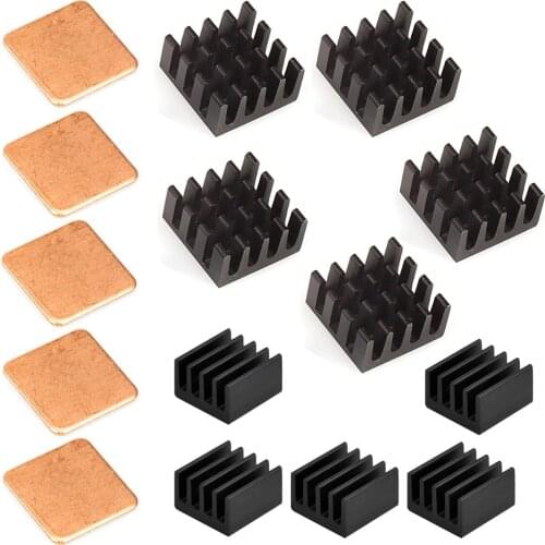 15pcs/lot Raspberry pi 3 heatsink kit aluminum and copper heat sink cooling cooler parts for raspberry pi 3/2/B/B+ Model B/B