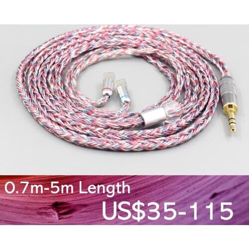 LN007584 16 Core Silver OCC OFC Mixed Braided Cable For UE11 UE18 pro QDC Gemini Gemini-S Anole V3-C V3-S V6-C Earphone
