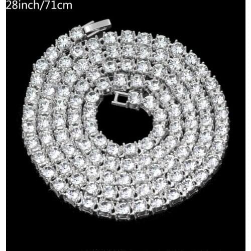 Iced Tennis Chain Men Chunky Necklace Cubic Zircon Miami Cuban Link ChainJewelry