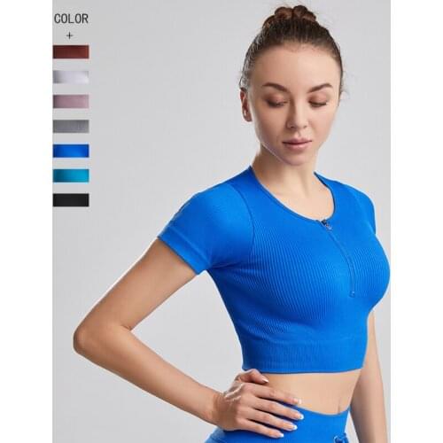 Zipper Womens Sports Bra Gym Fitness Crop Top Push Up Training Activity Underwear Womens Workout Casual Sportswear Yoga Bra