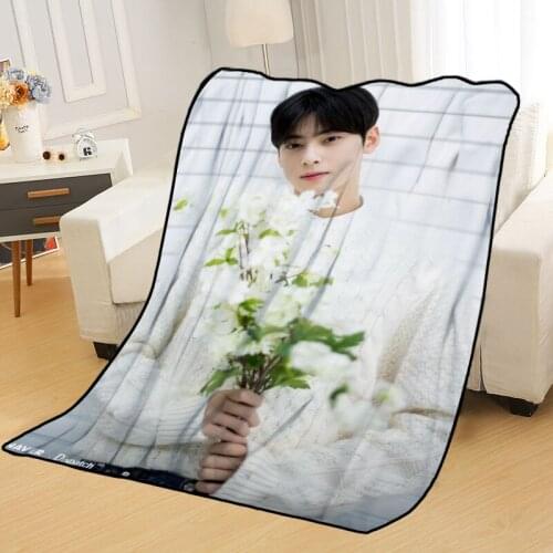 New Arrival Cha Eun Woo Blankets Printing Soft Blanket Throw On Home/Sofa/Bedding Portable Adult Travel Cover Blanket