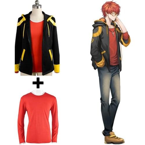 Original Mystic Messenger 707 EXTREME Saeyoung/Luciel Choi 7 Outfit Cosplay Costume Jacket+ Shirt Anime Halloween cosplay