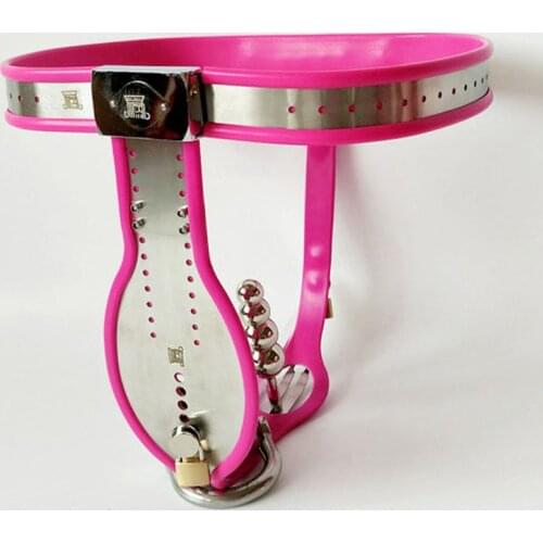 Pink Silicone Stainless Steel Metal Chastity Belt Cock Cage Anal Plug Panties Male Chastity Penis Lock Cbt Sex Toys For Men BDSM
