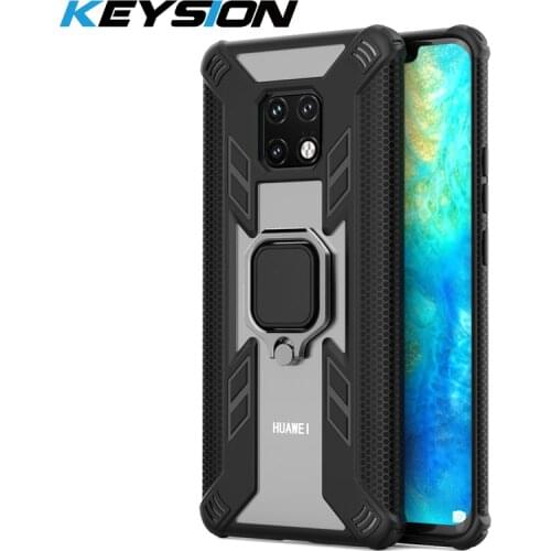 KEYSION Shockproof Armor Case For Huawei Mate 20 20 Pro 20X 5G Stand Car Ring Phone Cover for Huawei P30 P30 Pro P30 Lite