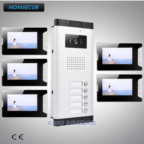 HOMSECUR 7" Wired Video&Audio Smart Doorbell Electric Lock Supported for 5 Families