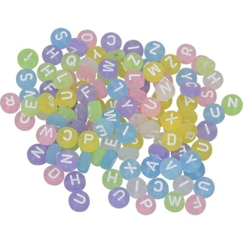 Rainbow Random Alphabet Acrylic Loose Spacer Mixed Round Flat Letter Beads For Jewelry Making Diy Bracelet Necklace Handmade