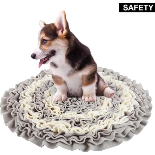 Pet Dog Sniffing Mat Find Food Training Blanket Play Toys Dog Round Mats for Slow Food Puzzle Sniffing Mat Pad 45x45cm