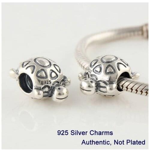 Compatible with Fandola Jewelry Bracelets 100% 925 Sterling Silver Beads Fashion Threaded Charms Animal turtle Sale CKK