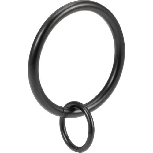 Uxcell 7Pcs Curtain Ring Metal 32mm Inner Dia Drapery Ring for Curtain Rods Black for Holding Curtains and Window Curtains