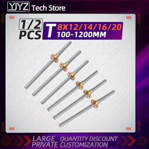 T8 screw 3D printer screw trapezoidal screw engraving machine excavator screw with nut part 2