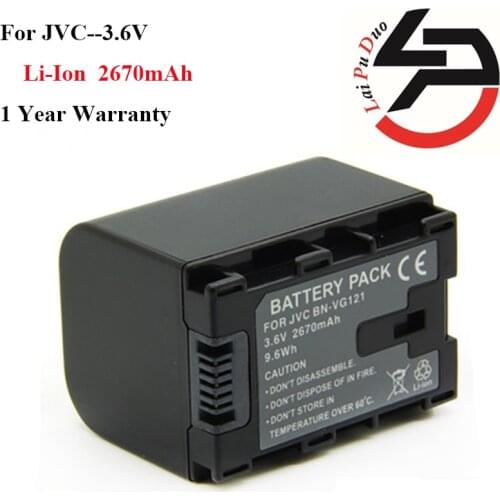 High Quality 2670mAh Brand New Replacement Battery For JVC BN-VG107E BN-VG108EU BN-VG114EU BN-VG121EU BN-VG121USM BN-VG138EU