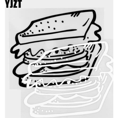 YJZT 15×12.5CM Sandwich Outline Art Mural Vinyl Car Sticker Decals Window Glass Decoration Black / Silver 20B-0428