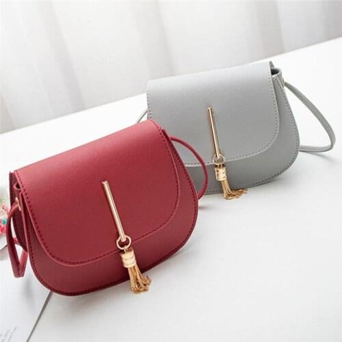 Women Soild Color Mini Shoulder Bag Robot Bags PU Leather Tassel Bag For Girl Female Fashion Elegant Crossbody Bags