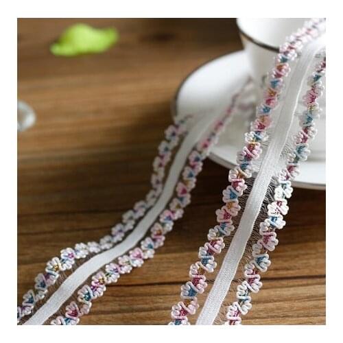3 Meters/lot Width 2cm Colored Bilateral Elastic Lace Trim Garment Stretch Lace Fabric Sewing Supplies DIY Lingerie Underwear