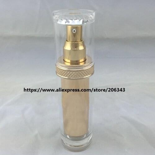 50ml shiny gold acrylic/plastic bottle for serum/lotion/emulsion/foundation/skin care bottle cosmetic packing