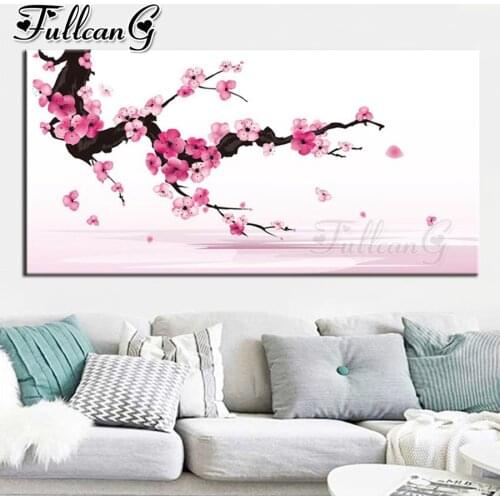 FULLCANG Abstract pink winterberry large diamond painting 5d diy full square round drill mosaic embroidery sale decor FC3013