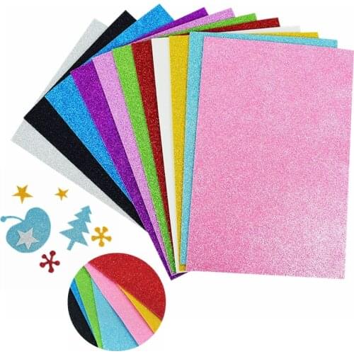5Sheets 20*30cm Glitter Foam Paper Sparkles Sponge Paper Childrens Craft Activities DIY Flash Gold Handcraft Foam Paper Supplie