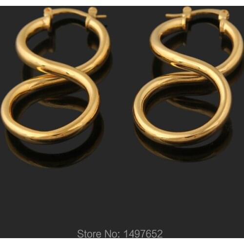 Adixyn New Arrival Smooth Dangle Earrings . Gold Color Fashion Jewelry For Women African Australia Kenya Style