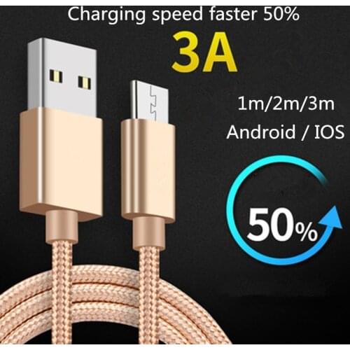 Fast Charger Micro USB Cable Data Sync USB Cable For Samsung J3 J7, S6 S7 Edge, Note 4 5, LG Stylo 2/3, LG G3 G4 K20 K30 Plus