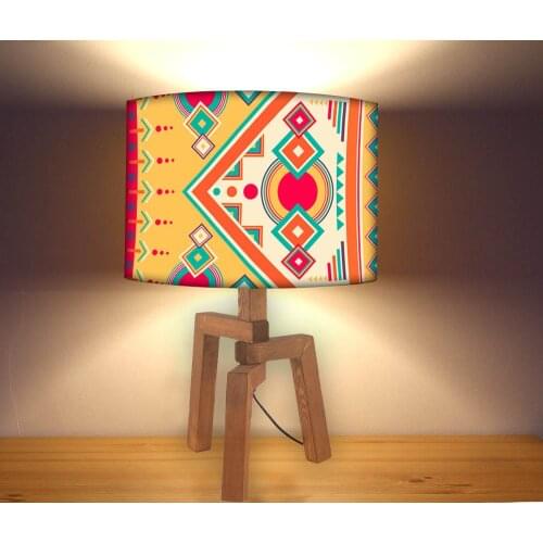 Colorful Geometric figure 1 Pattern Lampshade Modern Bedside Lamp, Night light