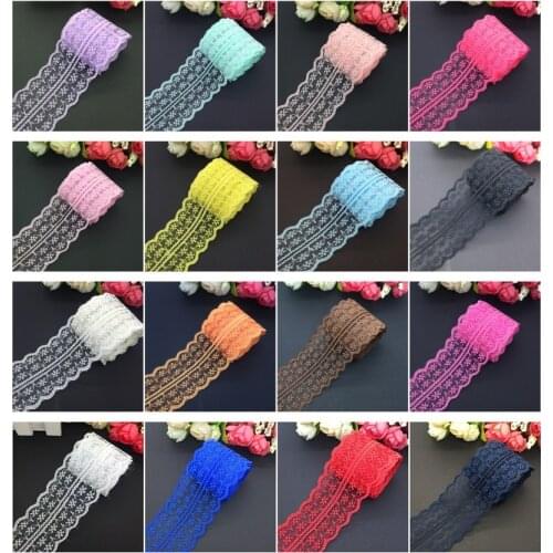 10yards/lot 45mm Wide Bilateral Handicrafts Embroidered Net Lace Trim Ribbon Wedding/Birthday/Christmas Decorations