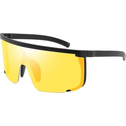 Fashion Oversize One Piece Goggles Sunglasses For Women Men Sport Eyeglasses Night Vision Glasses Protect Eyes Form Wind Sand L3