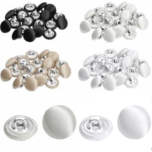 20 Set Smooth Satin Covered Metal Shank Buttons for Tuxedo Suits Gowns Blouses Coats Upholstery 10mm Wedding Dress Buttons