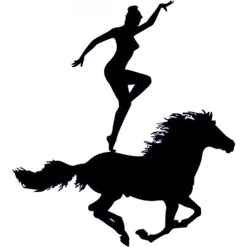 Animal Girl Riding Sticker High Quality Car Window Decoration Decal Personalized Pvc Waterproof Decal Black/white, 18cm*16cm