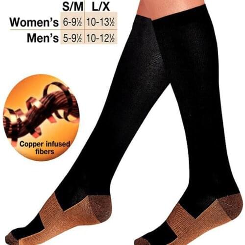 5PAIR Men Compression Socks Copper Fiber Fatigue Anti Pressure Vein Elastic Travel Mountaineering Running Socks S --XXL