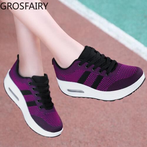 2021 New Fashion Sports Womens Shoes Mesh Casual Travel Shoes Thick-soled Womens Sports Single Shoes Vulcanized Shoes