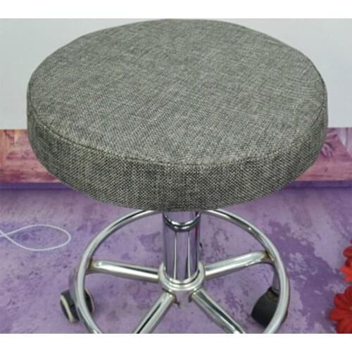 Newly Diameter 33cm Round Chair Cover Breathable Linen Bar Stool Cover Four Seasons Chair Cover Dental Seat Stool Slipcover