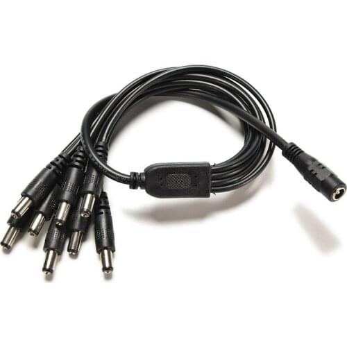 New DC 12V 1 Female to 8 Male Plug Connector Power Supply Adapter Cable Pigtails with 8 Port for Security Camera