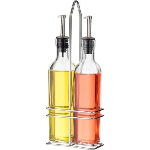 Wholesale Price 500ml Classic Italian Design Glass Bottles Set Oil and Vinega rDispenser