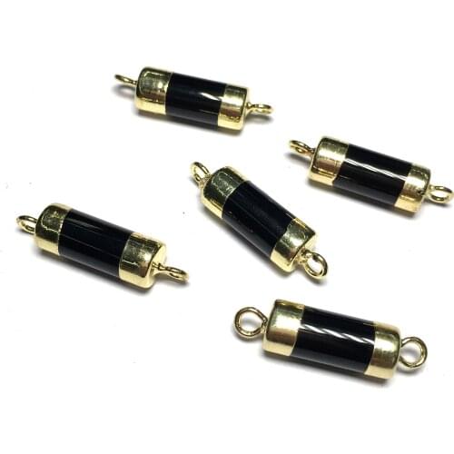 Natural Stone Crystal Pendants Fashion Column shape Double hole connector for Jewelry Making DIY Bracelet necklace accessories