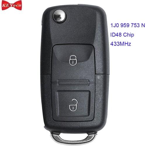 KEYECU for Volkswagen Golf Mk4 Passat for Skoda Octavia for Seat Leon Toledo Remote Key Fob 433MHz 1J0 959 753 N