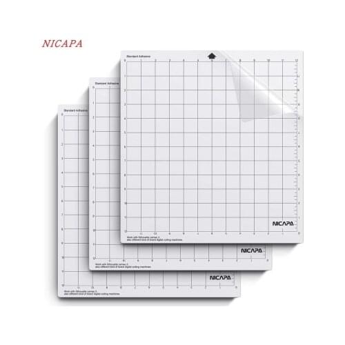 50Pcs Replacement Cutting Mat Transparent Adhesive Mat with Measuring Grid 12*12-Inch for Silhouette Cameo Plotter Machine