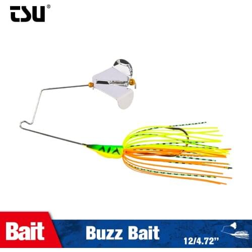 TSURINOYA 12g Buzzbait Metal Spinner Fishing Lure Head Weight 7g Pike Bass Jig Wobbler Chatter Topwater Skirts rubber Hard Baits