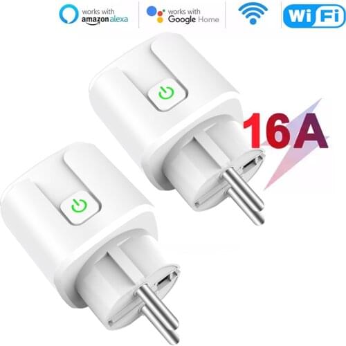 1/4Pcs EU WiFi Smart Plug With Power Energy Monitor 16A Socket Timer Smart Home APP Remote Control Works With Alexa Google Home