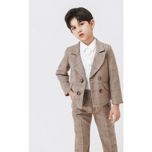 England Boys Luxurious Jacket+Pants 2PCS Wedding Suit Children Party Clothes Gentlemen Kids School Costume Teenager Tuxedos Set